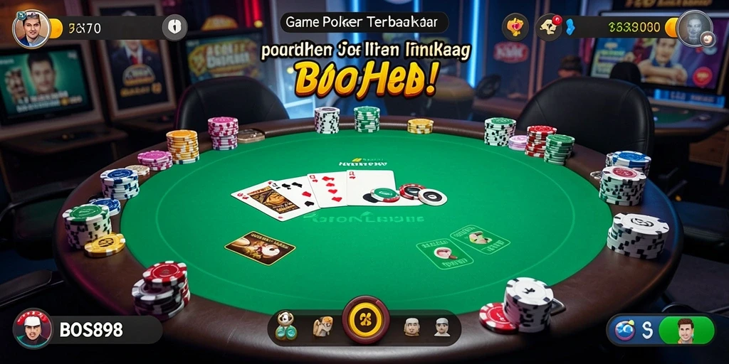 Tampilan screenshot utama BOS898 menampilkan suasana bermain poker yang seru.