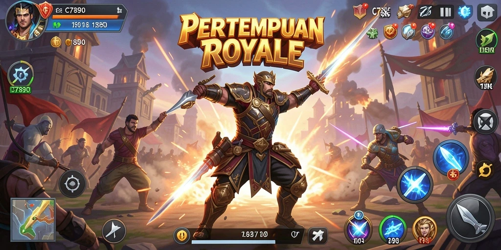 Tampilan seru dari gameplay intens Battle Royale C7890.