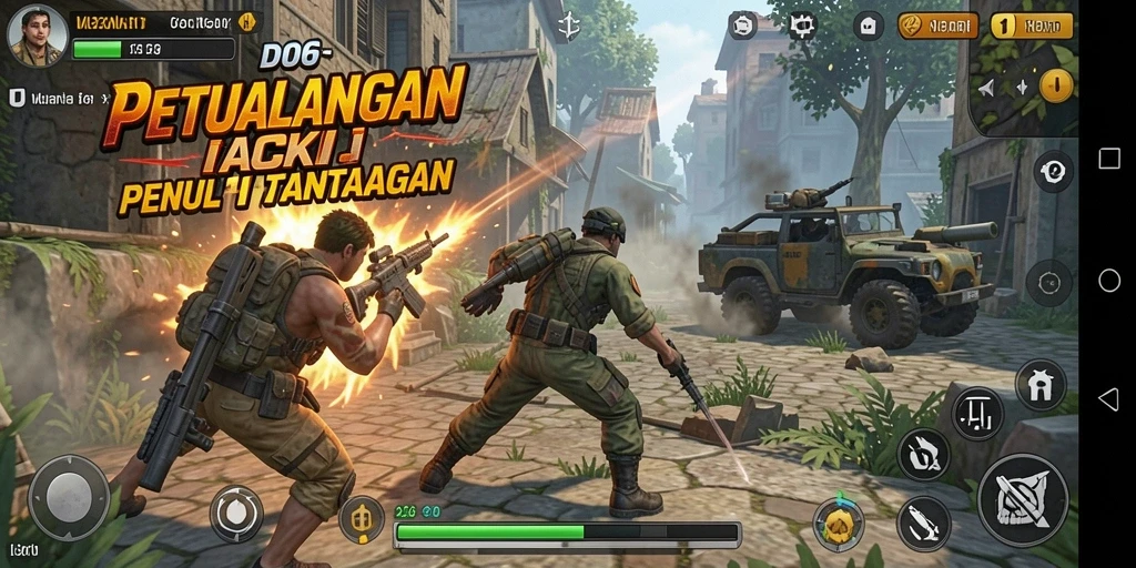 Tangkapan layar D06 menampilkan aksi seru dan grafis menawan.