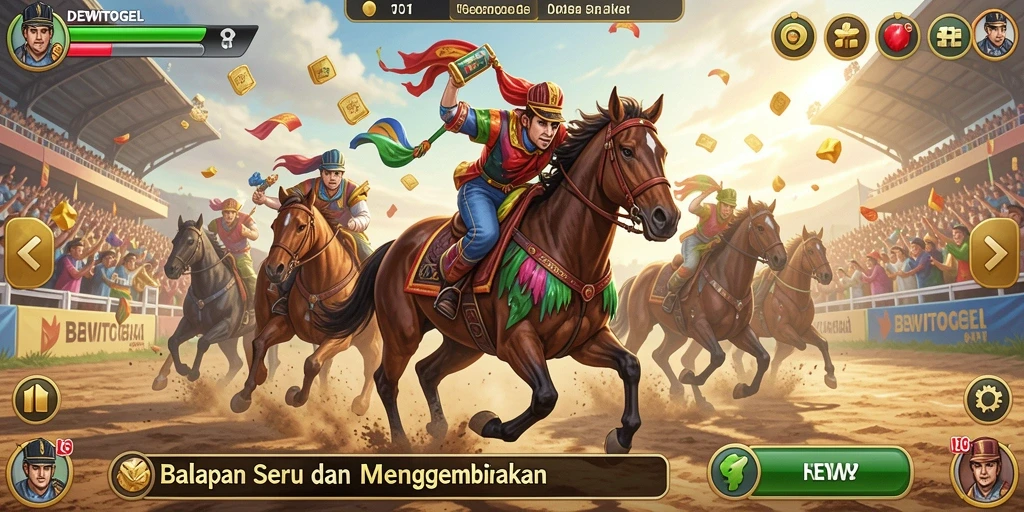 Tampilan grafis memukau dari gameplay balapan di DEWITOGEL.