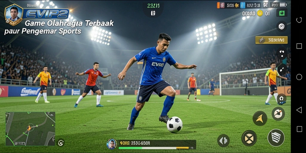 Tampilan menarik dari gameplay olahraga yang mendebarkan.