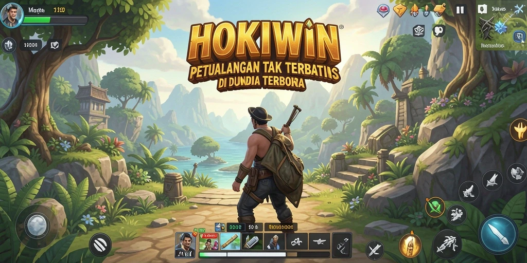 Tampilan gameplay HOKIWIN yang menakjubkan di dunia terbuka.