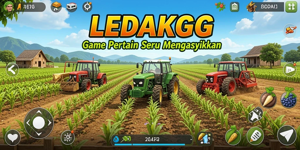 Screenshot LEDAKGG dengan tampilan pertanian yang indah.