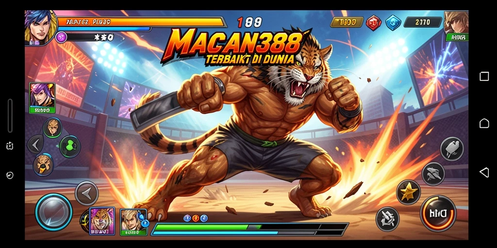 Screenshot menunjukkan aksi pertarungan seru dari game Fighting.
