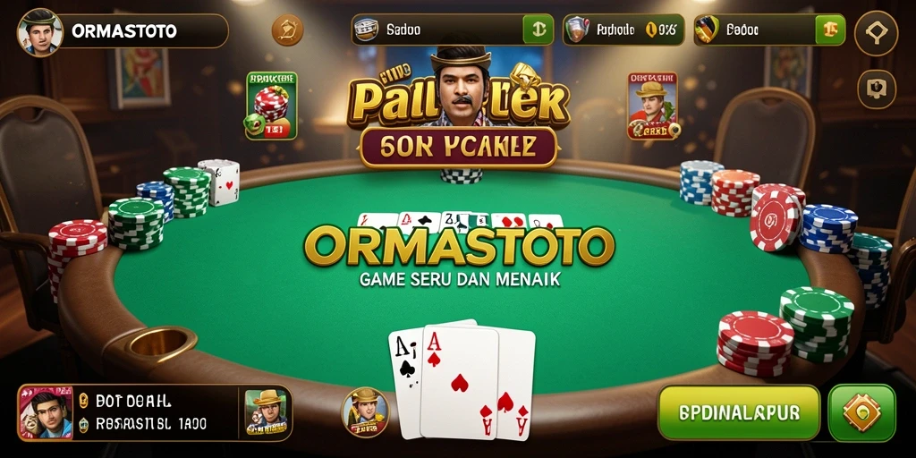 Screenshot gameplay ORMASTOTO menampilkan aksi seru permainan Poker.