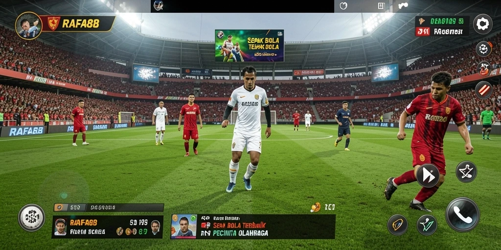 Tampilan menarik dari gameplay RAFA88 yang menampilkan pertandingan sepak bola.