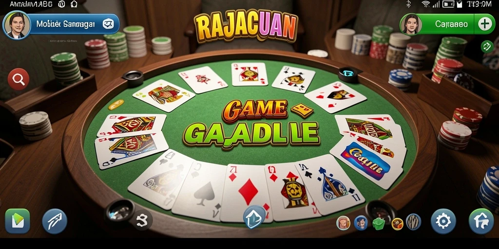Screenshot RAJACUAN menunjukkan gameplay seru Gaple.