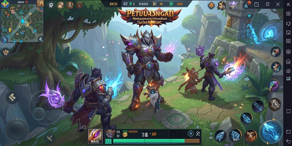 Tangkapan layar gameplay RK55 dengan elemen petualangan MMORPG yang seru.