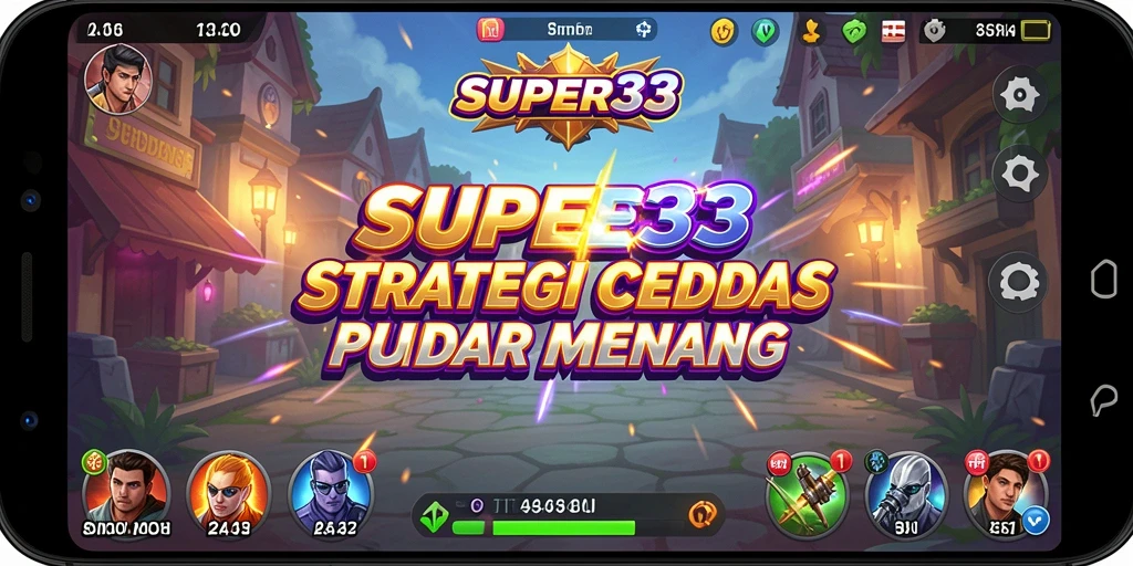 Screenshot utama SUPER33 menampilkan pertempuran strategi yang mendebarkan.