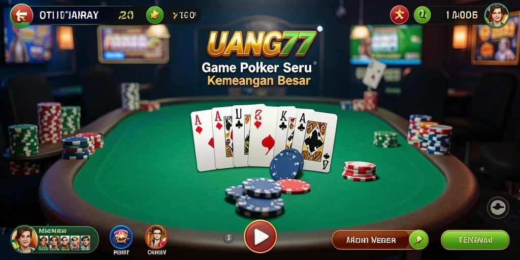 Tampilan menarik dari UANG77 dengan gameplay poker yang seru.