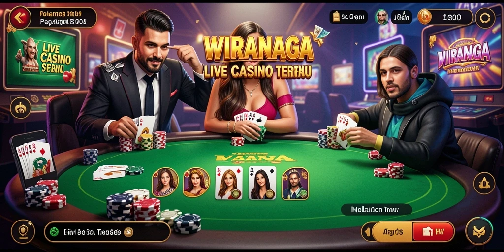 Gameplay WIRANAGA yang menarik dengan dealer langsung.